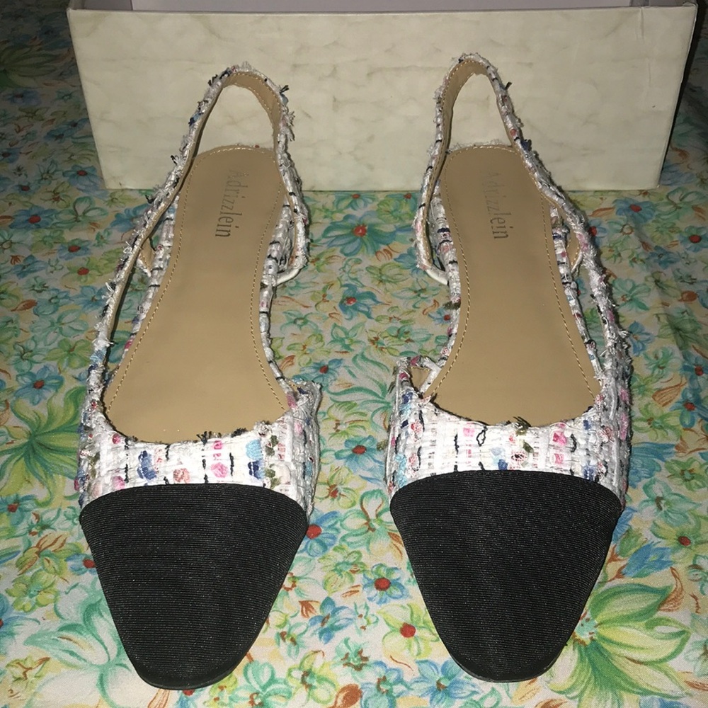 Adrizzlein multi color & navy blue sling backs (10)